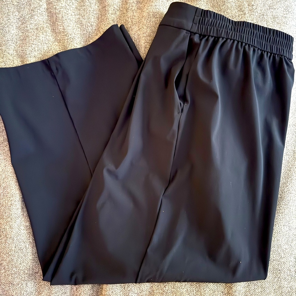 Athleta Pinnacle High  Rise  Black Wide  Leg Trouser  Pants Size 6 Petite